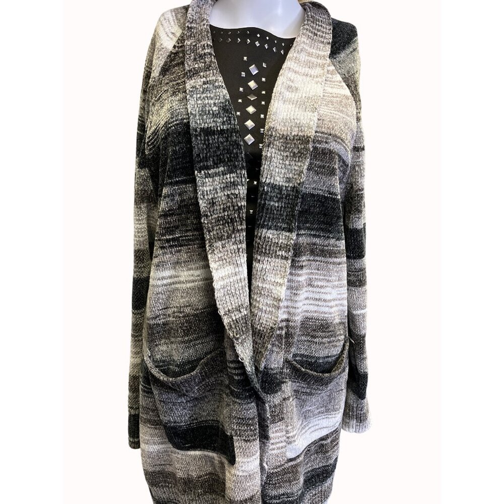 Rudy RD Women's Gray Open Front Cardigan Sweater Size L SKU 5339